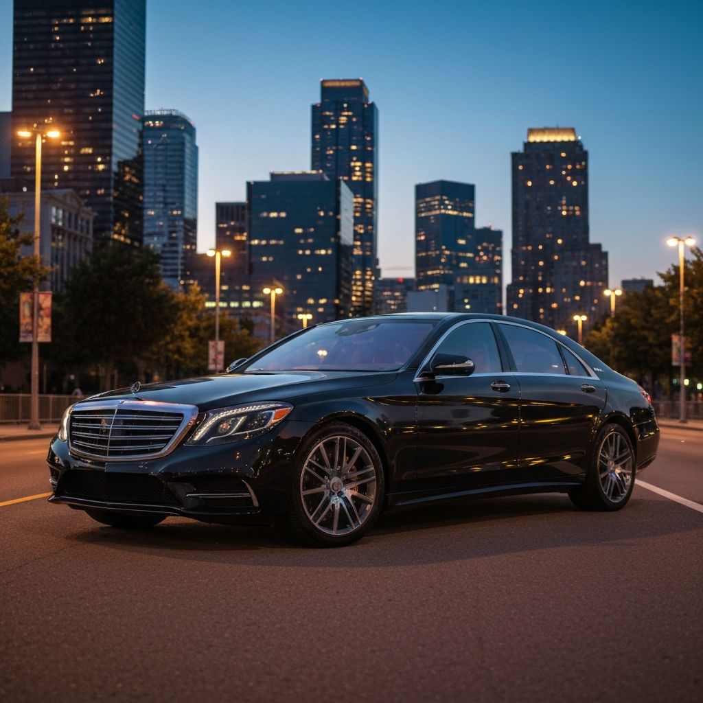 Luxury black sedan